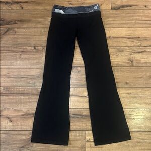 lululemon athletica Black Leggings with Gray Waistband